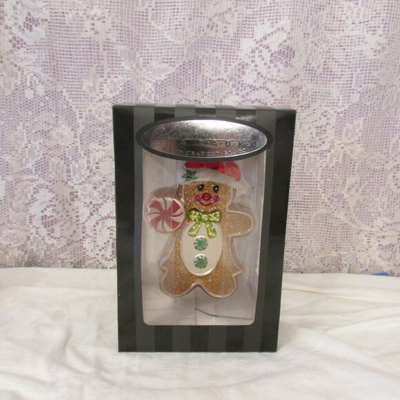 Celebrations By Radko Gingerbread Man Hand Crafted Glass Ornament 2012 - Picture 1 of 8